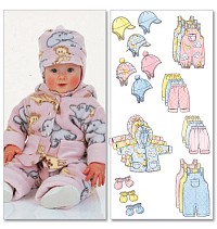 Infants Jacket, Overalls, Pants, Hat and Mittens. Butterick 5584. 