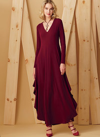 Knit, V-Neck, Draped Dresses, Kathryn Brenne. Vogue 9268. 