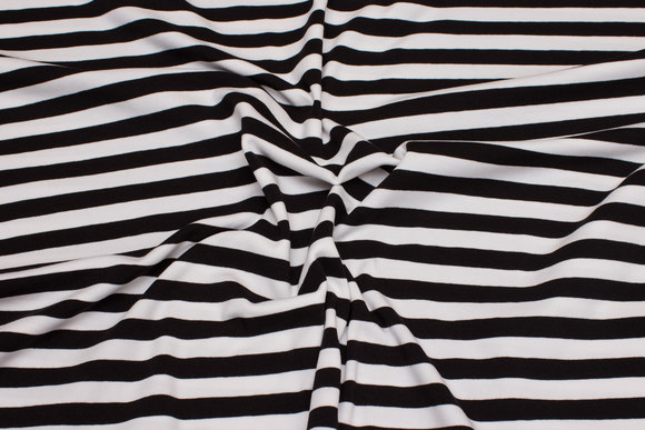 Across-striped cotton-jersey in black and white