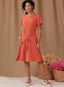 Knit dress with sleeve and length variations