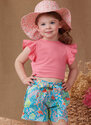 Toddlers Shorts, Pants, Hat and Knit Top Worn Front or Back