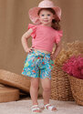 Toddlers Shorts, Pants, Hat and Knit Top Worn Front or Back