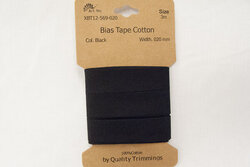 Bias tape light cotton black 2cm