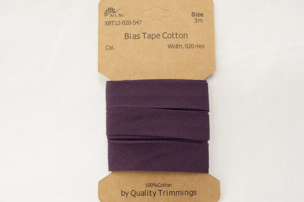 Bias tape light cotton eggplant 2cm
