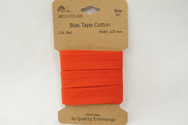 Bias tape light cotton red 2cm