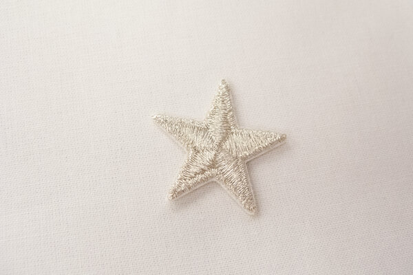 Silver star patch 3cm