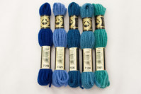 Wool-embroidery yarn DMC, green-blue colors