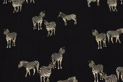 Black blouse viscose with ca. 7 cm zebras