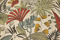 Coated linen-look (textile-table-cloth) with big leaves