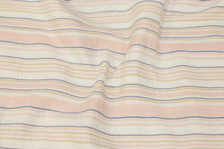 Double-woven cotton (gauze) in off-white and soft red stripes