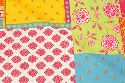 Firm cotton with pattern in retro-patchwork