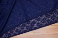 Light navy, soft lace with stretch along fabric