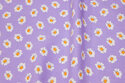 Light-purple blouse viscose with small daisies