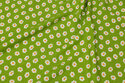 Moss-green blouse viscose with small daisies