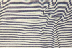 Narrow-striped recycled cotton in navy and off-white