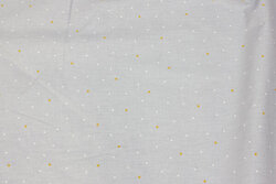 Organic, light grey cotton with mini-dots and -stars
