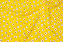 Yellow blouse viscose with small daisies