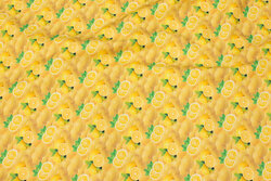 Yellow cotton with ca. 2 cm lemons