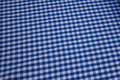 Blue and white 1 cm checks in recycled cotton