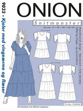 Dress with wing sleeves, big sizes. Onion 9033. 