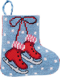 Ice skates christmas stocking. Permin 01-9210. 