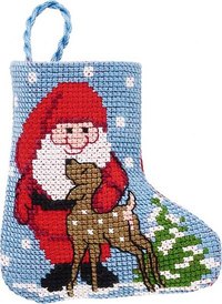 Santa claus christmas stocking. Permin 01-9212. 