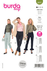 Trousers and Pants in a Narrow Cut with Side Zipper. Burda 6072. 