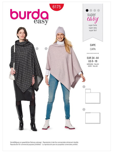 Cape – Rectangular – with roll neck