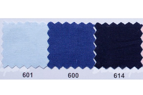 Colored thick cotton in light blue, cobolt-blue, dark blue