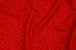 Red patchwork cotton with mini-hearts
