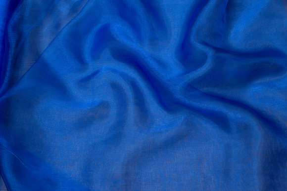Transparent cobolt-blue organza 
