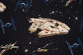 Black, firm cotton with Starwars Millenium Falcon