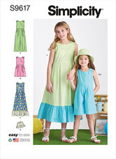 Childrens and girls jumpsuit, romper and dress. Simplicity 9617. 