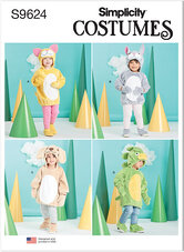 Toddlers Animal Costumes. Simplicity 9624. 