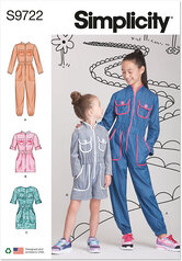 Childrens and Girls Jumpsuit, Romper and Dress. Simplicity 9722. 