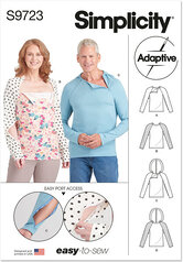 Unisex Dual Port Access Chemo Top and Hoodie. Simplicity 9723. 