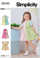 Toddlers Dress with Sleeve Variations. Simplicity 9760. 