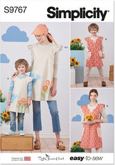 Childrens and Wrap Around Apron and Scarf Hat by Ruby Jeans Closet. Simplicity 9767. 