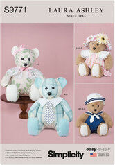 Plush Bear with Clothes and Hats by Laura Ashley. Simplicity 9771. 
