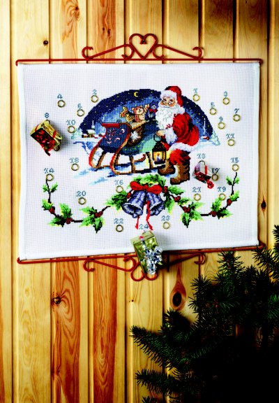 Christmas gift calendar - Santa Claus with sled