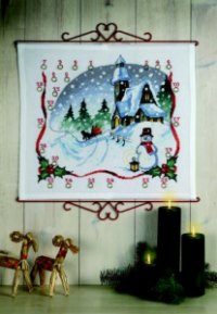 Christmas gift calendar - Church and bells. Permin 34-4295. 