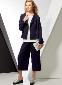 Drop-Shoulder Jackets, Belt, Top with Yokes, and Pull-On Pants. Vogue 9246. 