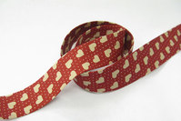 Hearts bias tape winter-red 2cm.wide