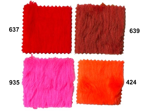 Pile faux fur in pink and red