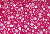 Red christmas-cotton with christmas ornaments