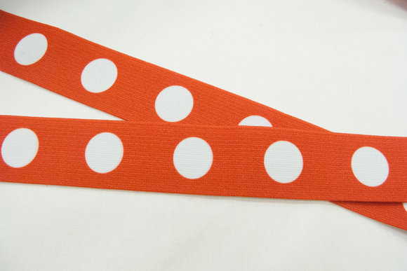 Red elastic with dots