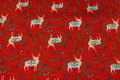 Red, light sweatshirt fabric with 6 cm big deer
