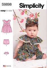 Babies dress, panty and headband. Simplicity 9898. 
