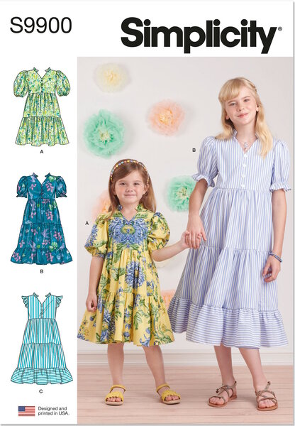 Childrens and girls dress with sleeve and length variations