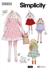 Slender Plush Bunny and Clothes By Elaine Heigl Designs. Simplicity 9905. 